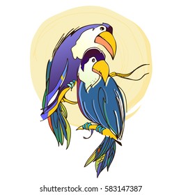 Vector image of a toucan bird design