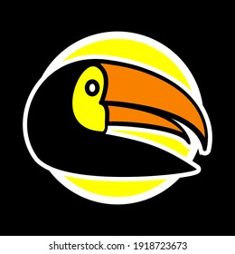 Vector image of a toucan bird, illustration of a toucan bird suitable for making t-shirts and so on