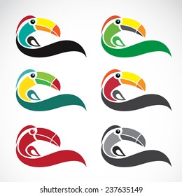 Vector image of an toucan design on white background