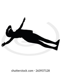 Vector Image - Tourist  woman silhouette with handbag and sunglasses 
