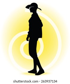 Vector Image -  Tourist woman silhouette with handbag and sunglasses