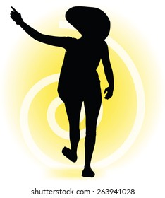 Vector Image - Tourist woman silhouette with handbag and sunglasses 