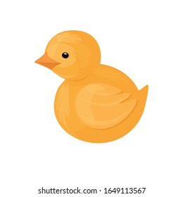 
Vector image of a toy chicken on a white background. Easter chick.