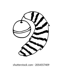 Vector image of a toy for a dog. An isolated doodle-style dog ball object.