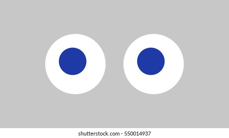 Vector image of toy eyes on a light background. Subject scenery. Illustration Consumables for needlework.