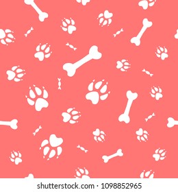 
 vector image of traces of a dog and bones,  candy