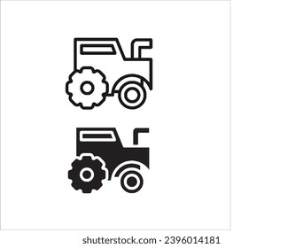 imagen vectorial de un tractor, fondo negro y blanco