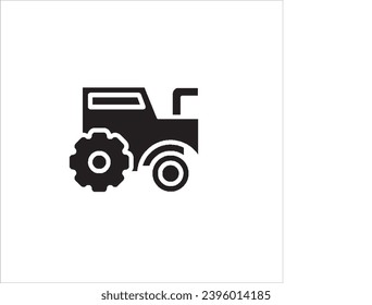 vector image of a tractor, black and white background