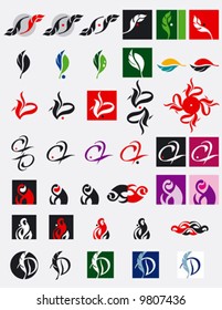 The vector image of trade marks and signs, on various subjects