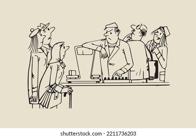 Imagen vectorial - comercializando en el mercado ruso