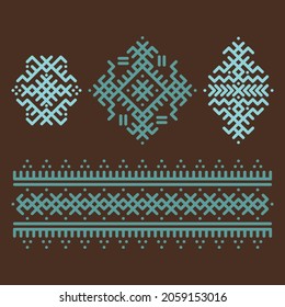 Vector image of traditional Berber tattoos. Sahara desert nomad ornament 