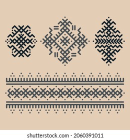 Vector image of traditional Berber tattoos. Sahara desert nomad ornament 