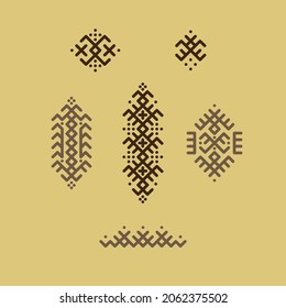 Vector image of traditional Berber tattoos. Sahara desert nomad ornament 