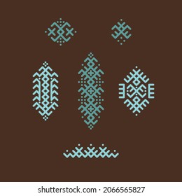 Vector image of traditional Berber tattoos. Sahara desert nomad ornament 