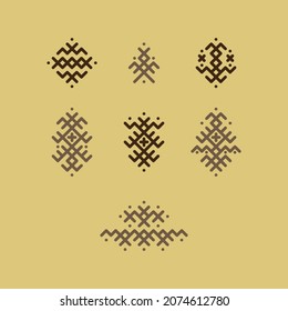 Vector image of traditional Berber tattoos. Sahara desert nomad ornament 