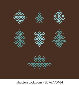 Imagen vectorial de los tatuajes bereberes tradicionales. Ornamento nómada del desierto del Sahara 