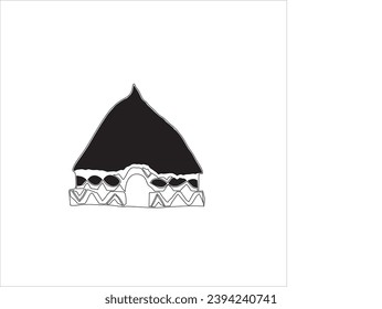 imagen vectorial de casa tradicional, fondo negro y blanco.