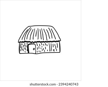 imagen vectorial de casa tradicional, fondo negro y blanco.