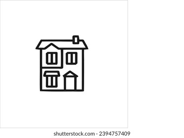 vector image of traditional houses around the world, black and white background