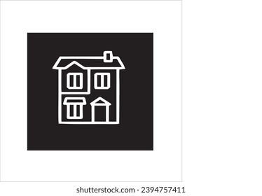 vector image of traditional houses around the world, black and white background