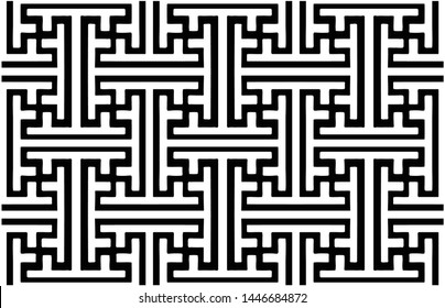 Vector image of traditional Japanese pattern, black and white