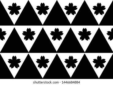 Vector image of traditional Japanese pattern, black and white