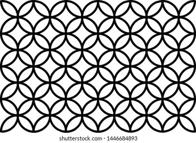Vector image of traditional Japanese pattern, black and white