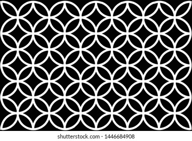 Vector image of traditional Japanese pattern, black and white