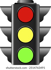 vector image of traffic control lights on a transparent background