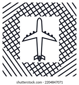 vector image. transport icon on black lines background.
