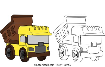 Vektorbild eines Transportwagens, kann zum Färben von Büchern verwendet werden.