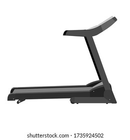 Vector image of a treadmill in flat style. Isolated elements on a white background.