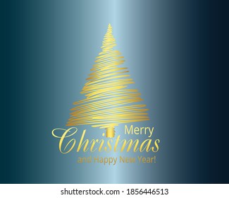 Vector image tree Cristmas with text
