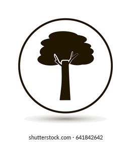 Vector image of a tree. On a black background