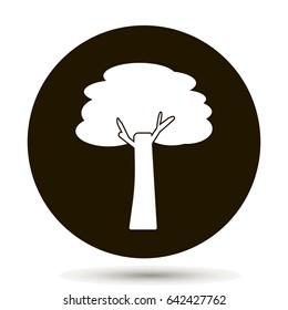 Vector image of a tree. On a black background