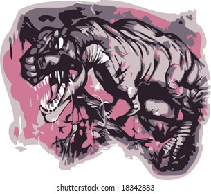 Vector image of a t-rex dinosaur illustration