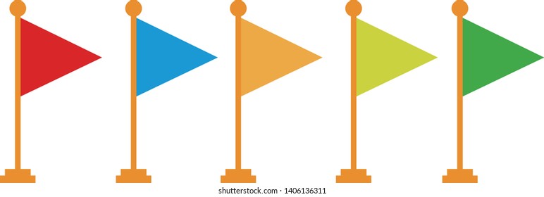 Vector image of triangular flags