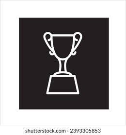 vector image of trophy, black and white background