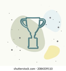 Vector image of a trophy cup. Cup - a symbol of winning, encouraging, receiving a prize on multicolored background. Layers grouped for easy editing illustration. For your design.