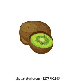 
Vector image of tropical fruit. Kiwi on a white background.