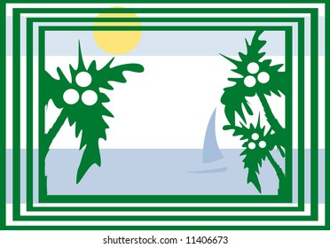 vector image of tropical sea