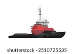 Vector image of a tugboat, perfect for maritime and nautical designs.