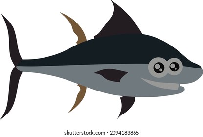 vector image of tuna fish character.