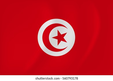 Vector image of the Tunisia waving flag