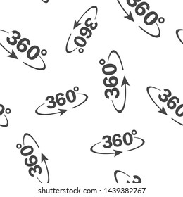 Vector image turn sign 360 degrees. Vector icon whith shadow design  seamless pattern on a white background.
