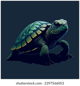 vector image turtle illustration with light background