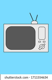 Vector Image Of A Tv With Antenna Place For Text. Household Appliances. TV. Place For Text. Repair Of Household Appliances. TV Repair. Shop Window. Site.