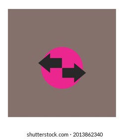 vector image of two arrows in opposite directions in a circle.