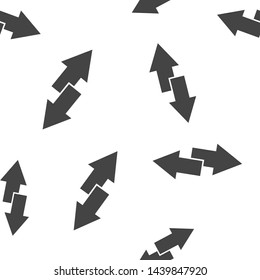 Vector image two arrows. Right arrow and left arrow. The icon shows the direction seamless pattern on a white background.