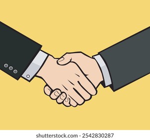vector image of two businessmen shaking hands